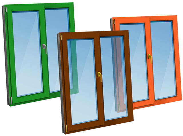 Цветные пластиковые окна - коричневые, серые по доступной цене фото Хотьково