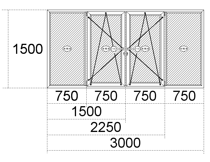 Стандартные окна ПВХ: размеры - высота и ширина Хотьково